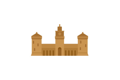 Old castle icon, flat style