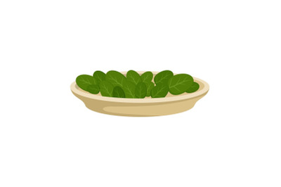 Spinach leaves icon, flat style