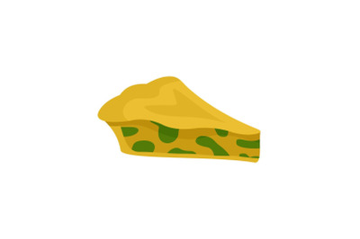 Spinach cake icon, flat style