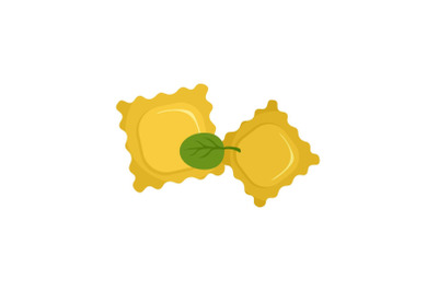 Spinach biscuits icon, flat style