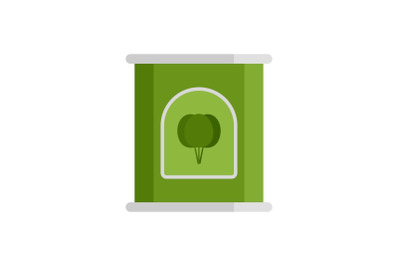 Spinach tin icon, flat style