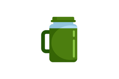 Spinach juice icon, flat style