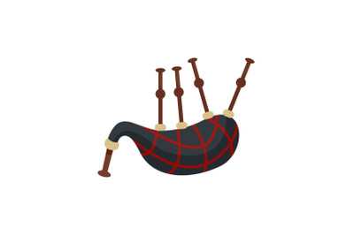 Bagpipes icon, flat style