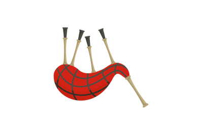 Scootish bagpipes icon, flat style