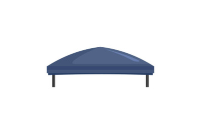 Outdoor blue tent icon, flat style