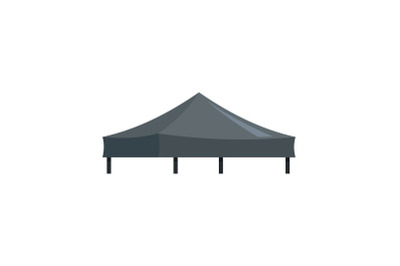 Black tent icon, flat style