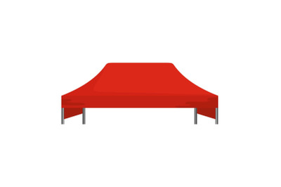 Red tent icon, flat style