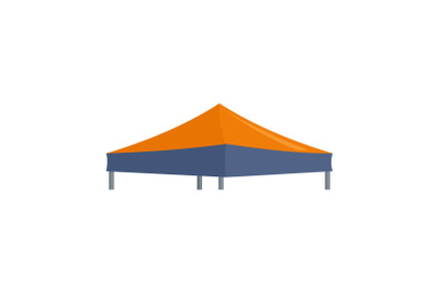 Blue orange big tent icon, flat style