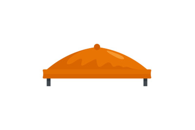 Round outdoor tent icon, flat style