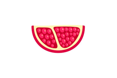 Piece of pomegranate icon, flat style