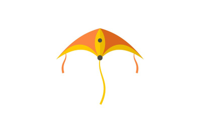 Plastic kite icon, flat style