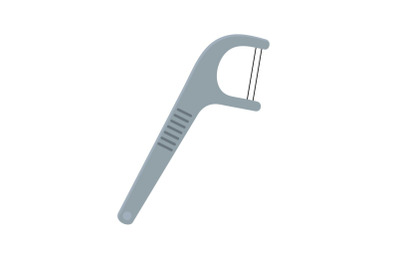 Hand tooth floss icon, flat style