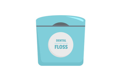 Dental floss box icon, flat style
