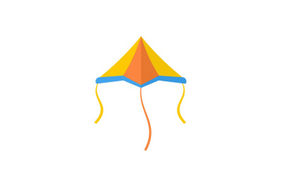 Plane kite icon, flat style