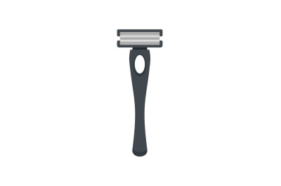 Black man razor icon, flat style