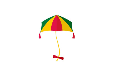 Girl kite icon, flat style