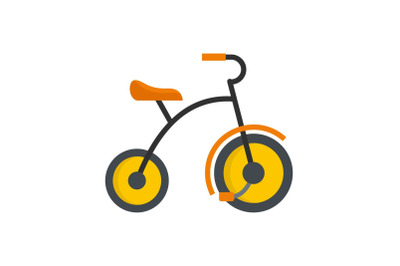 Small tricycle icon, flat style
