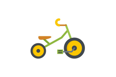 Children tricycle icon, flat style