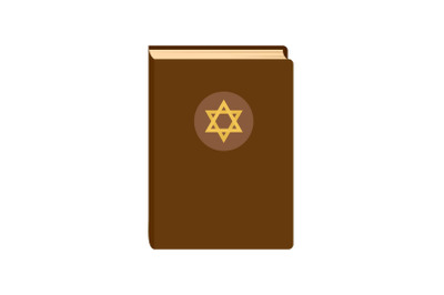 Judaism book icon, flat style