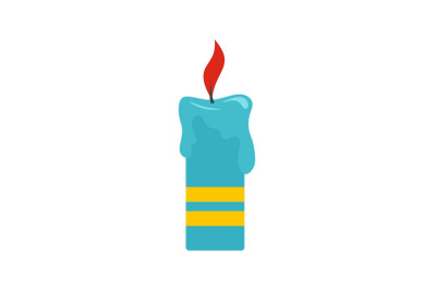 Judaism candle icon, flat style