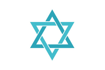 Star of David icon, flat style