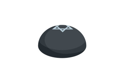 Kipa hat icon, flat style