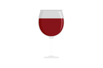 Glass of wine icon, flat style