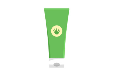 Aloe vera creme tube icon, flat style