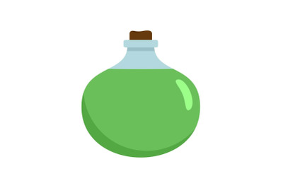 Aloe vera chemical pot icon, flat style