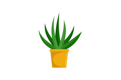 Aloe indoor plant icon, flat style