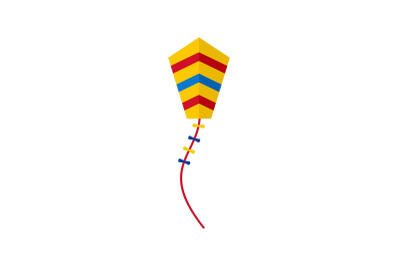 Spring kite icon, flat style