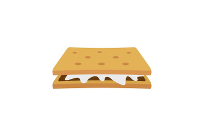 Marshmallow cracker icon, flat style