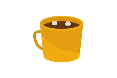 Coffee marshmallow icon, flat style