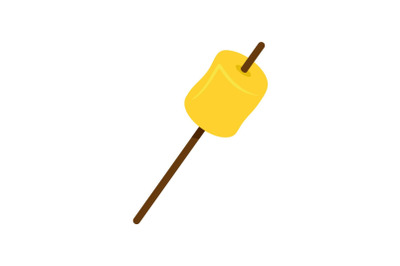 Yellow marshmallow icon, flat style