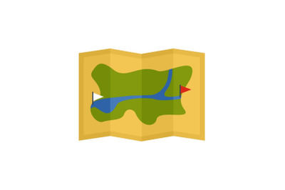 Route map icon, flat style