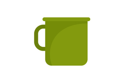 Camping metal cup icon, flat style