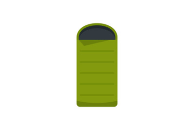 Camp sleeping bag icon, flat style