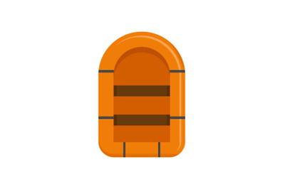 Rubber boat icon, flat style