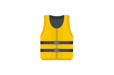 Kayak vest icon, flat style