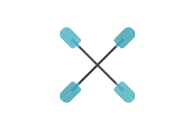 Oars icon, flat style