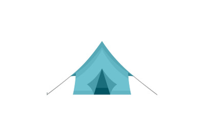 Camp tent icon, flat style