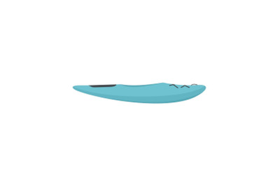 Blue kayak icon, flat style