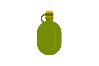 Metal water flask icon, flat style