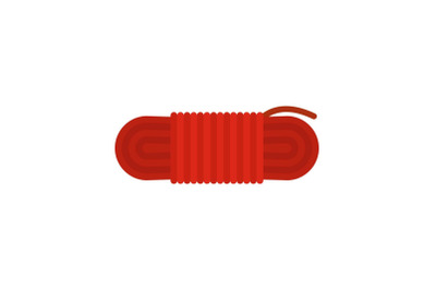 Red rope icon, flat style