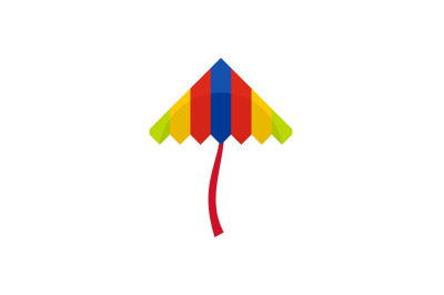 Festival kite icon, flat style