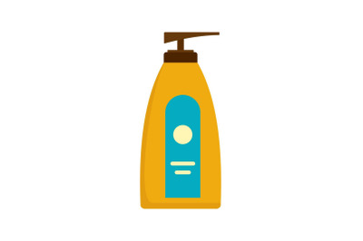 Dispenser lotion sun icon, flat style