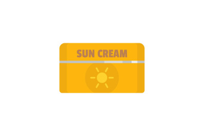 Sun cream icon, flat style