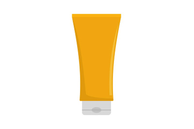 Sun protection cream icon, flat style