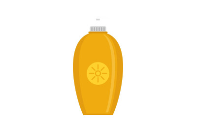 Sun protection dispenser icon, flat style