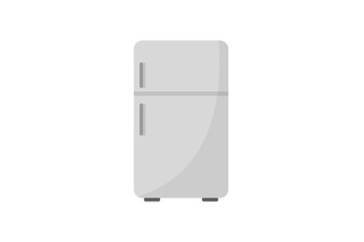 Retro fridge icon, flat style